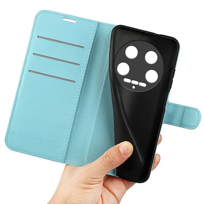 For Xiaomi 14 Ultra Case Litchi Texture Leather Folio Stand Smart Phone Cover