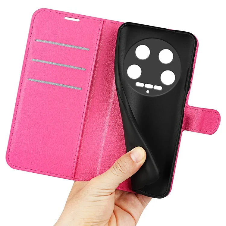 For Xiaomi 14 Ultra Case Litchi Texture Leather Folio Stand Smart Phone Cover