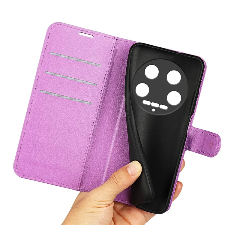 For Xiaomi 14 Ultra Case Litchi Texture Leather Folio Stand Smart Phone Cover