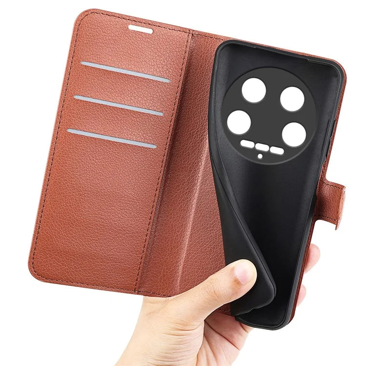 For Xiaomi 14 Ultra Case Litchi Texture Leather Folio Stand Smart Phone Cover