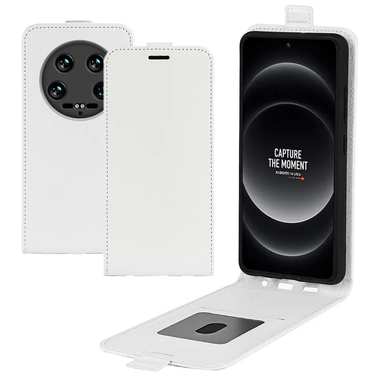 For Xiaomi 14 Ultra Case PU Leather Protective Vertical Flip Phone Cover with Card Holder
