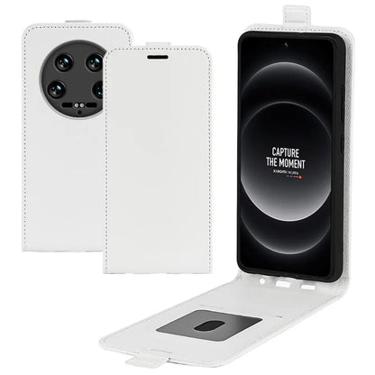 For Xiaomi 14 Ultra Case PU Leather Protective Vertical Flip Phone Cover with Card Holder