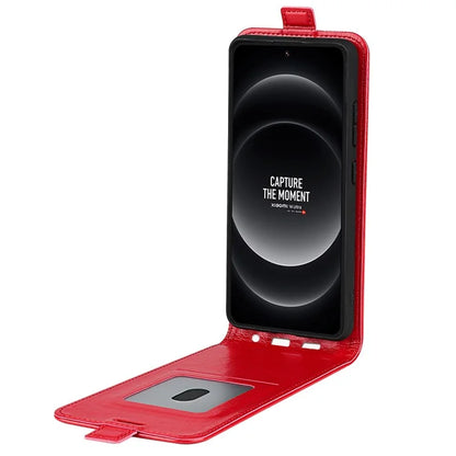 For Xiaomi 14 Ultra Case PU Leather Protective Vertical Flip Phone Cover with Card Holder