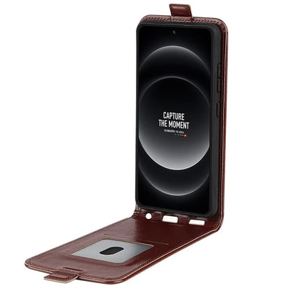 For Xiaomi 14 Ultra Case PU Leather Protective Vertical Flip Phone Cover with Card Holder
