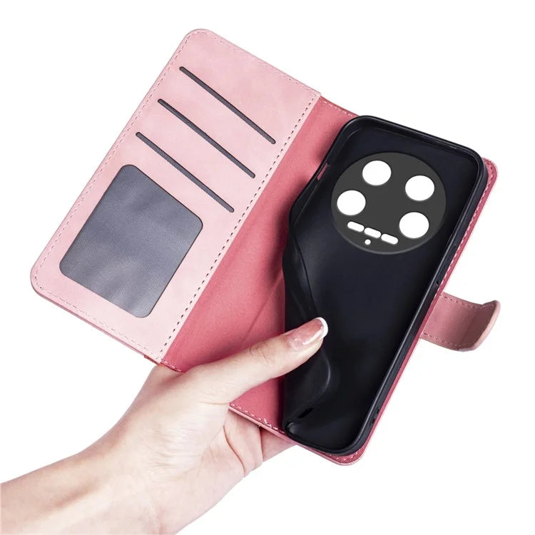 For Xiaomi 14 Ultra Wallet Phone Case PU Leather Color Splicing Leather Flip Cover