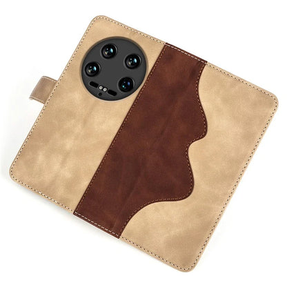 For Xiaomi 14 Ultra Wallet Phone Case PU Leather Color Splicing Leather Flip Cover