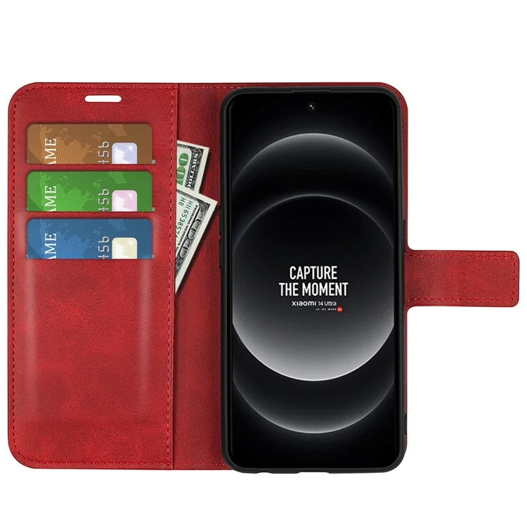 For Xiaomi 14 Ultra Case Calf Texture Leather Wallet Cell Phone Cover