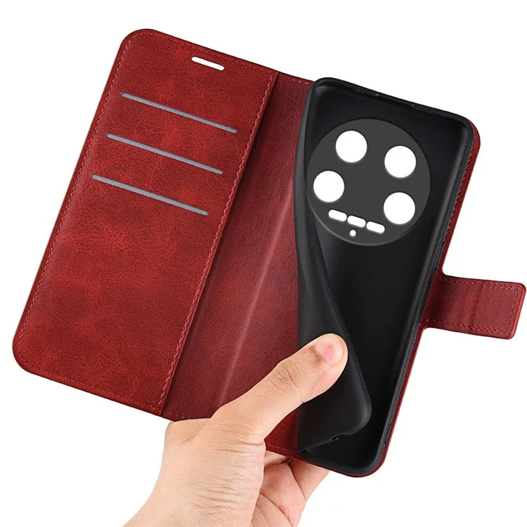 For Xiaomi 14 Ultra Case Calf Texture Leather Wallet Cell Phone Cover