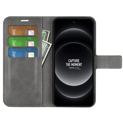 For Xiaomi 14 Ultra Case Calf Texture Leather Wallet Cell Phone Cover