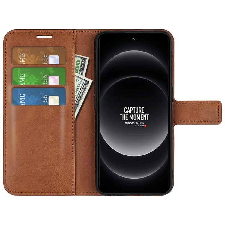For Xiaomi 14 Ultra Case Calf Texture Leather Wallet Cell Phone Cover
