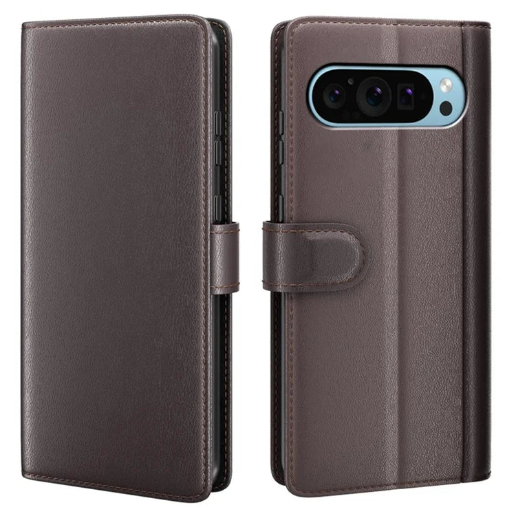 For Google Pixel 9 / Pixel 9 Pro Phone Case Shockproof Genuine Split Leather Cell Phone Cover