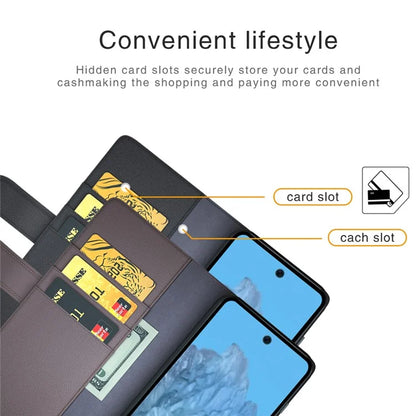 For Google Pixel 9 / Pixel 9 Pro Phone Case Shockproof Genuine Split Leather Cell Phone Cover