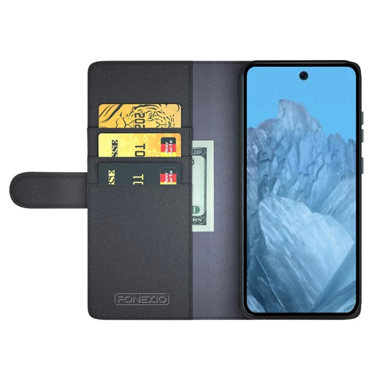 For Google Pixel 9 / Pixel 9 Pro Phone Case Shockproof Genuine Split Leather Cell Phone Cover
