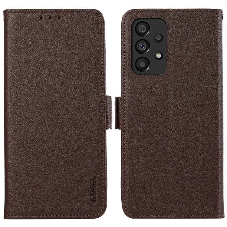 ABEEL For Samsung Galaxy A23 4G / A23 5G (Global Version) Case Anti-Scratch PU Leather RFID Blocking Phone Shell