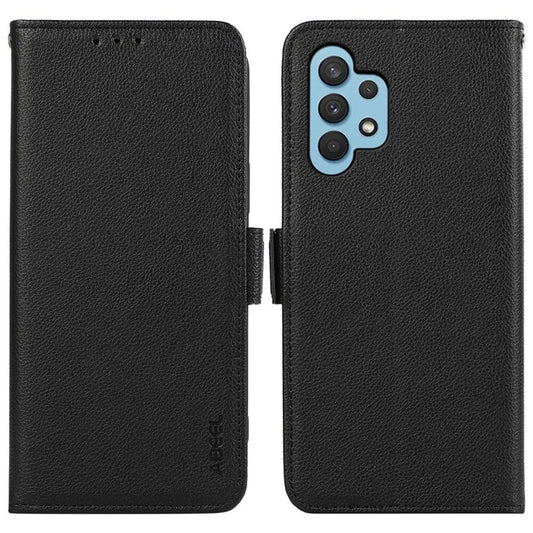 ABEEL Wallet Phone Stand Case for Samsung Galaxy A32 4G (EU Version) PU Leather RFID Blocking Phone Shell