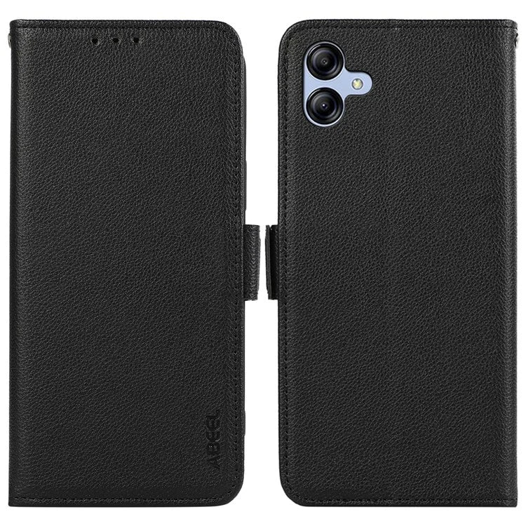 ABEEL For Samsung Galaxy A04 4G (164.4 x 76.3 x 9.1 mm) RFID Blocking Wallet Shell Phone Cover PU Leather Case