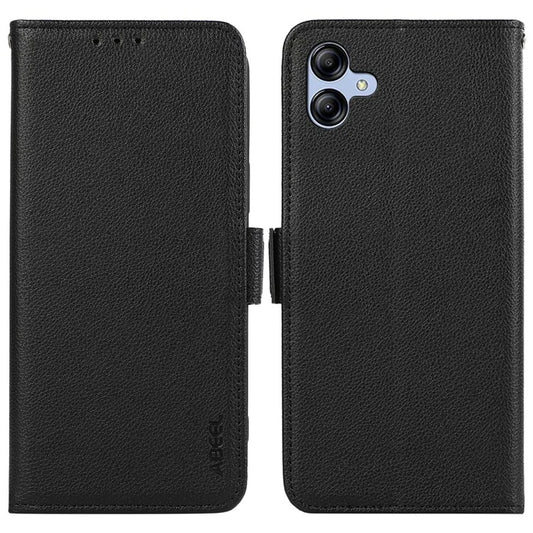ABEEL For Samsung Galaxy A04 4G (164.4 x 76.3 x 9.1 mm) RFID Blocking Wallet Shell Phone Cover PU Leather Case