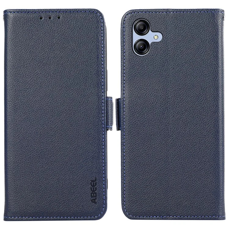 ABEEL For Samsung Galaxy A04 4G (164.4 x 76.3 x 9.1 mm) RFID Blocking Wallet Shell Phone Cover PU Leather Case