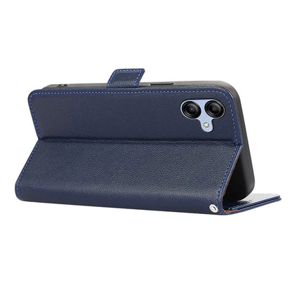 ABEEL For Samsung Galaxy A04 4G (164.4 x 76.3 x 9.1 mm) RFID Blocking Wallet Shell Phone Cover PU Leather Case