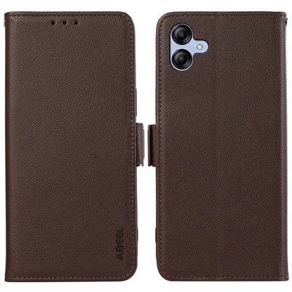 ABEEL For Samsung Galaxy A04 4G (164.4 x 76.3 x 9.1 mm) RFID Blocking Wallet Shell Phone Cover PU Leather Case