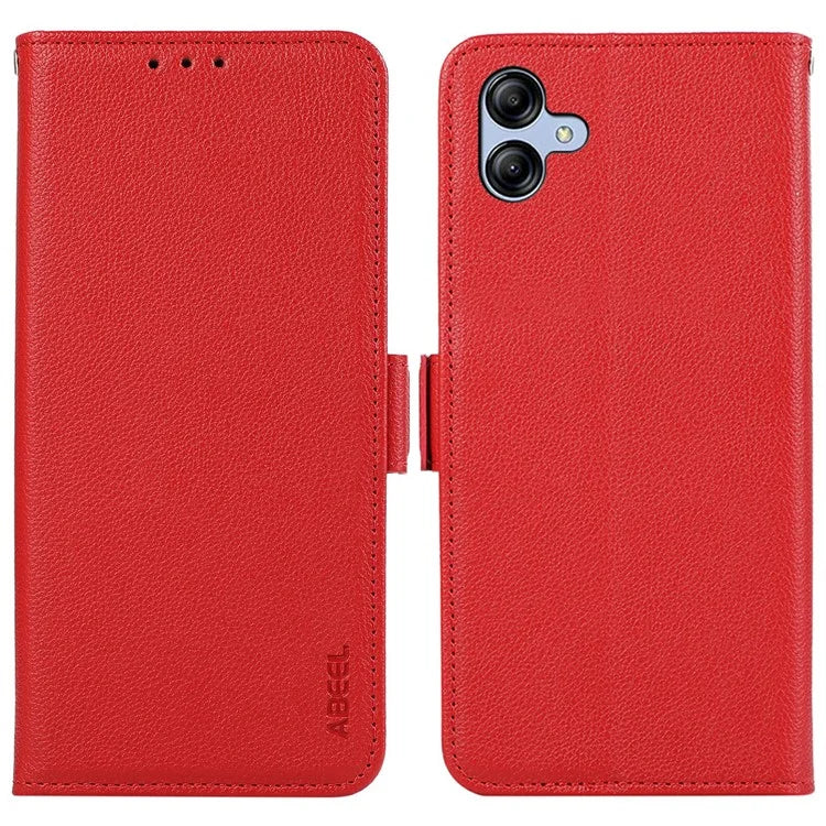 ABEEL For Samsung Galaxy A04 4G (164.4 x 76.3 x 9.1 mm) RFID Blocking Wallet Shell Phone Cover PU Leather Case