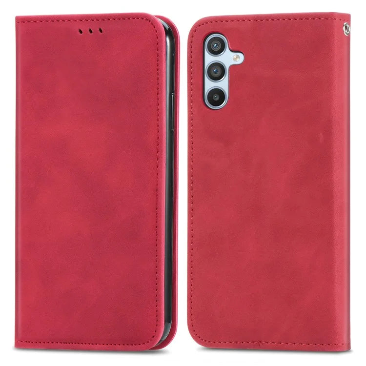 For Samsung Galaxy A55 5G Case Card Slots Skin-touch Leather Flip Phone Cover