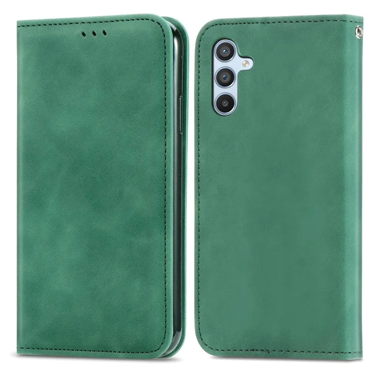 For Samsung Galaxy A05s 4G Case Skin Touch Feeling Magnetic Closing PU Leather Stand Phone Cover