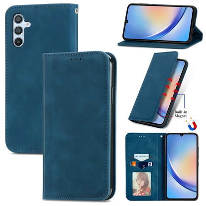For Samsung Galaxy A05s 4G Case Skin Touch Feeling Magnetic Closing PU Leather Stand Phone Cover