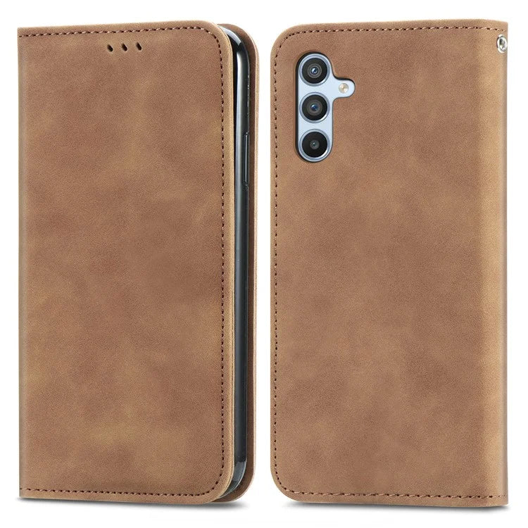 For Samsung Galaxy A05s 4G Case Skin Touch Feeling Magnetic Closing PU Leather Stand Phone Cover