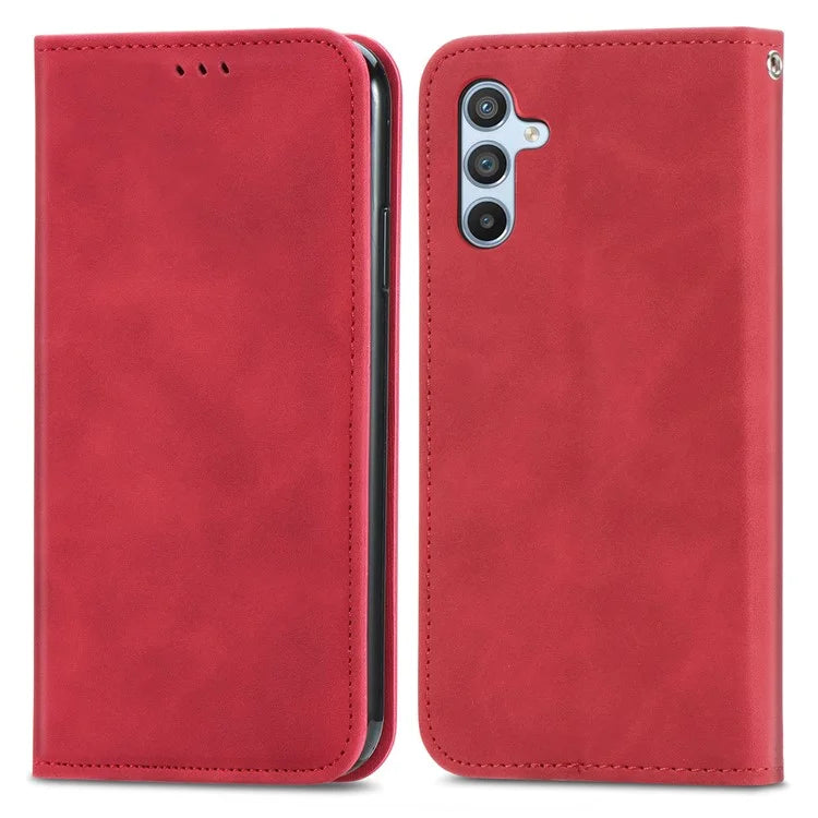 For Samsung Galaxy A05s 4G Case Skin Touch Feeling Magnetic Closing PU Leather Stand Phone Cover