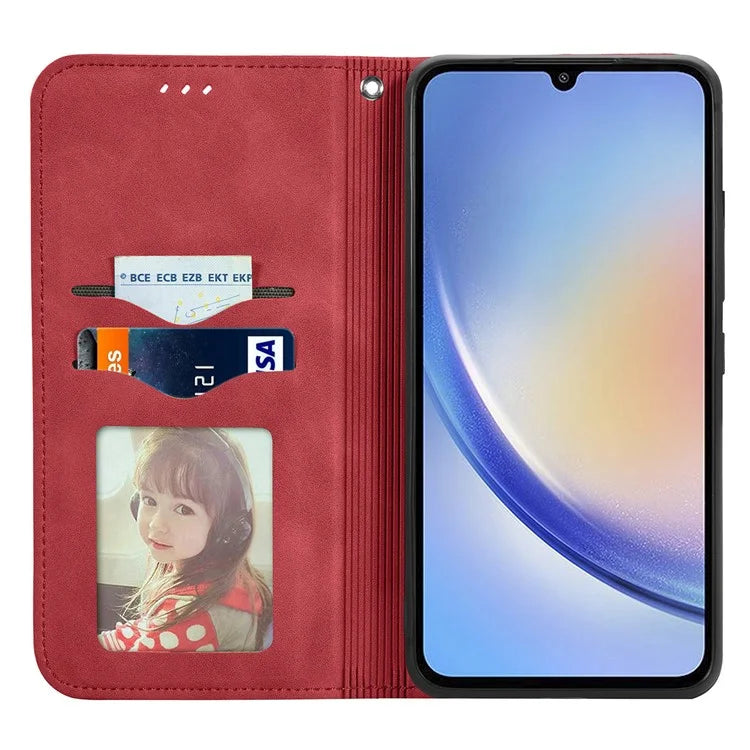 For Samsung Galaxy A05s 4G Case Skin Touch Feeling Magnetic Closing PU Leather Stand Phone Cover