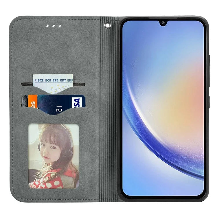 For Samsung Galaxy A05s 4G Case Skin Touch Feeling Magnetic Closing PU Leather Stand Phone Cover