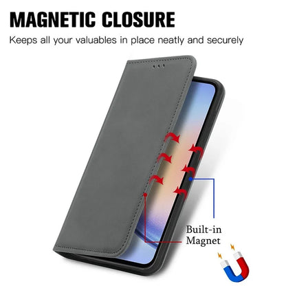 For Samsung Galaxy A05s 4G Case Skin Touch Feeling Magnetic Closing PU Leather Stand Phone Cover