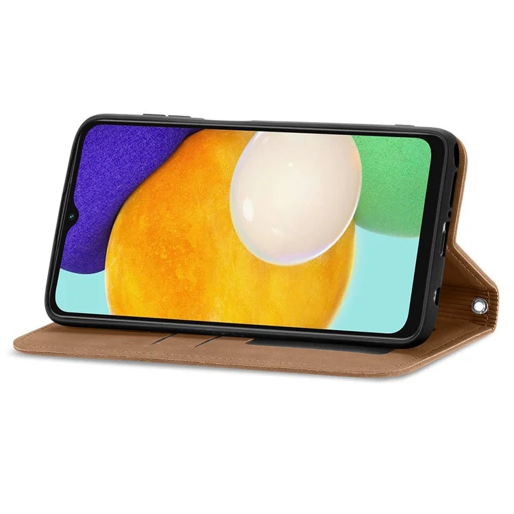 For Samsung Galaxy A13 5G / A04s 4G (164.7 x 76.7 x 9.1 mm) Cell Phone Case Skin-Touch Magnetic Phone Stand Cover