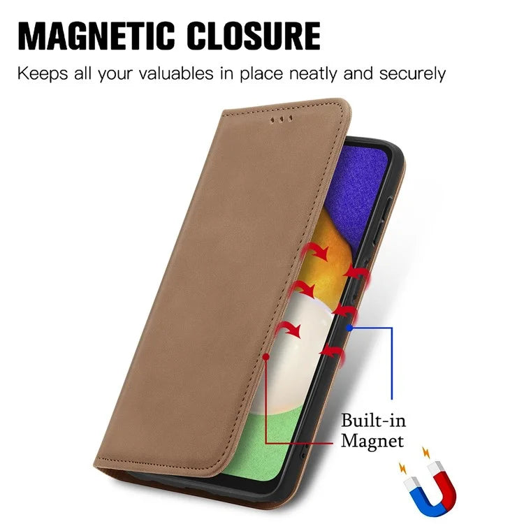 For Samsung Galaxy A13 5G / A04s 4G (164.7 x 76.7 x 9.1 mm) Cell Phone Case Skin-Touch Magnetic Phone Stand Cover