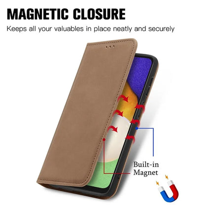 For Samsung Galaxy A13 5G / A04s 4G (164.7 x 76.7 x 9.1 mm) Cell Phone Case Skin-Touch Magnetic Phone Stand Cover