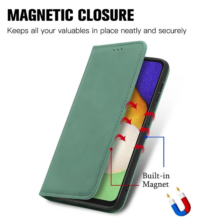 For Samsung Galaxy A13 5G / A04s 4G (164.7 x 76.7 x 9.1 mm) Cell Phone Case Skin-Touch Magnetic Phone Stand Cover