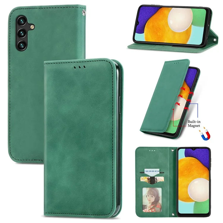 For Samsung Galaxy A13 5G / A04s 4G (164.7 x 76.7 x 9.1 mm) Cell Phone Case Skin-Touch Magnetic Phone Stand Cover