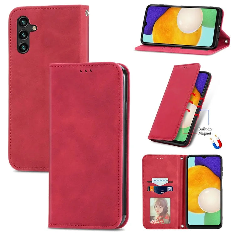 For Samsung Galaxy A13 5G / A04s 4G (164.7 x 76.7 x 9.1 mm) Cell Phone Case Skin-Touch Magnetic Phone Stand Cover