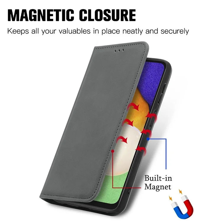 For Samsung Galaxy A13 5G / A04s 4G (164.7 x 76.7 x 9.1 mm) Cell Phone Case Skin-Touch Magnetic Phone Stand Cover
