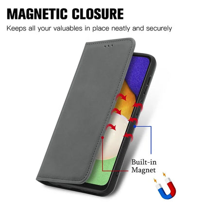 For Samsung Galaxy A13 5G / A04s 4G (164.7 x 76.7 x 9.1 mm) Cell Phone Case Skin-Touch Magnetic Phone Stand Cover