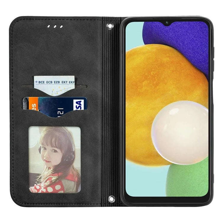 For Samsung Galaxy A13 5G / A04s 4G (164.7 x 76.7 x 9.1 mm) Cell Phone Case Skin-Touch Magnetic Phone Stand Cover