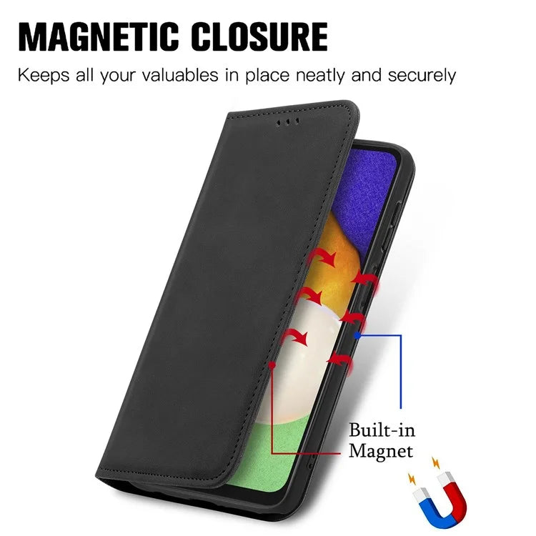 For Samsung Galaxy A13 5G / A04s 4G (164.7 x 76.7 x 9.1 mm) Cell Phone Case Skin-Touch Magnetic Phone Stand Cover