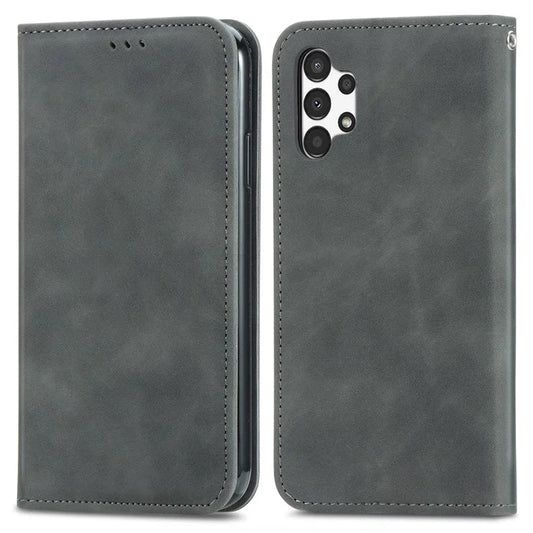 For Samsung Galaxy A13 4G Cell Phone Case Skin Touch Magnetic Closing Stand Cover