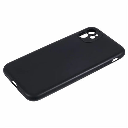 For iPhone 11 Black Case Glossy Surface Soft TPU Back Phone Cover