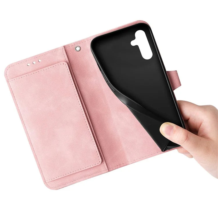 For Samsung Galaxy A55 5G Case Flower Imprinted Leather Wallet Phone Cover