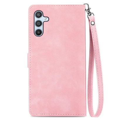 For Samsung Galaxy A55 5G Case Flower Imprinted Leather Wallet Phone Cover