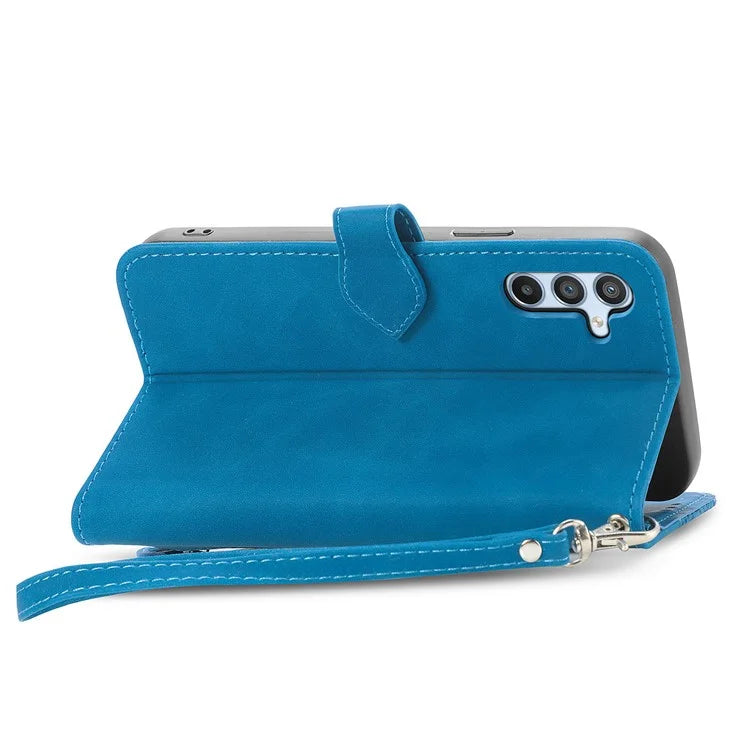 For Samsung Galaxy A55 5G Case Flower Imprinted Leather Wallet Phone Cover