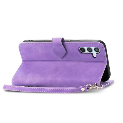 For Samsung Galaxy A55 5G Case Flower Imprinted Leather Wallet Phone Cover