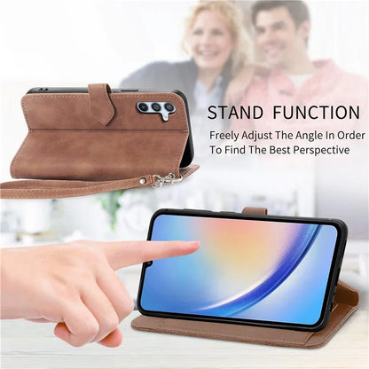 For Samsung Galaxy A55 5G Case Flower Imprinted Leather Wallet Phone Cover